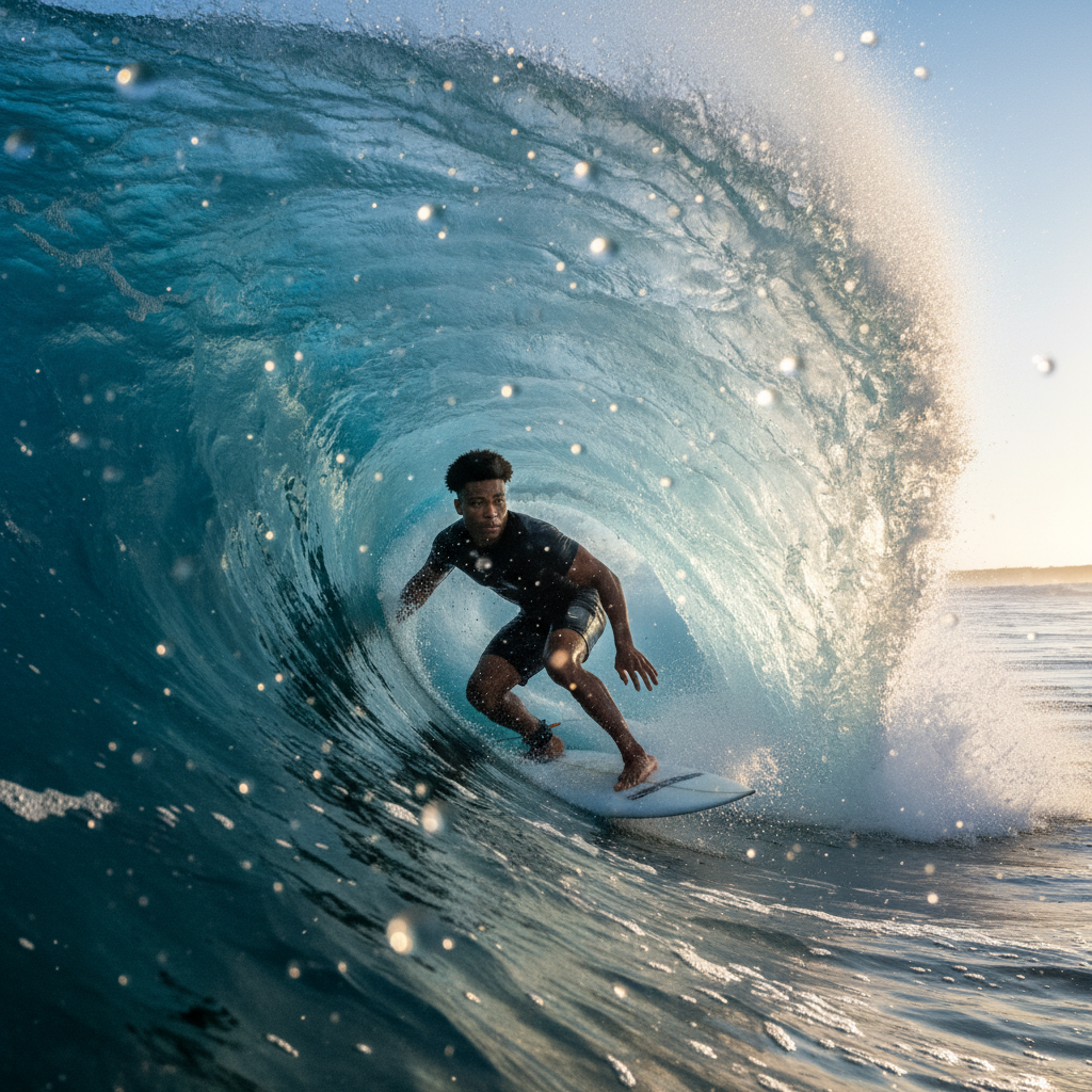 Nathan Fwamba Surfing